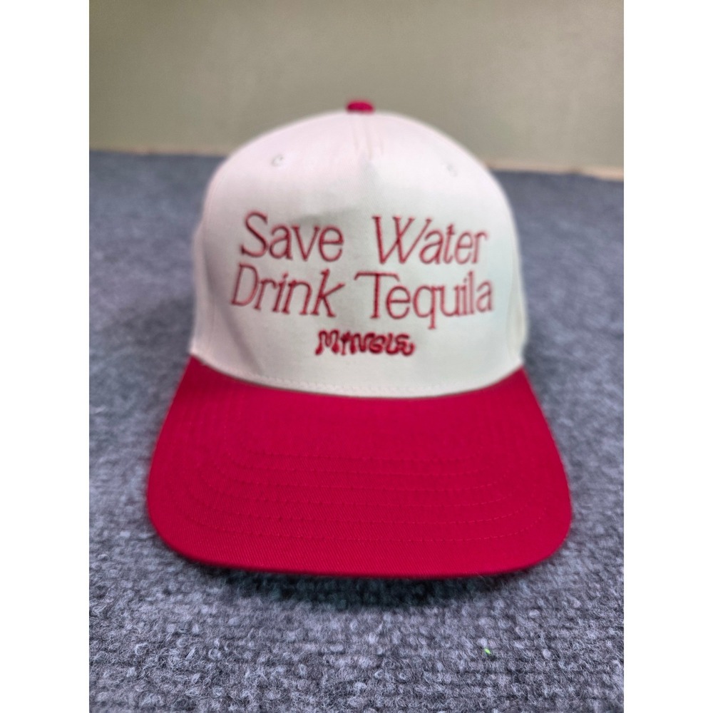 Mingle Save Water Drink Tequila Snapback Hat OSFA Cream Red Trucker Cap Otto